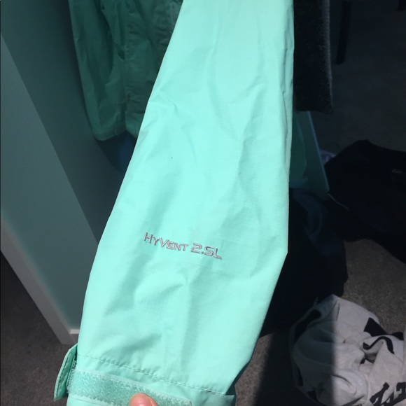 Mint green/blue/ teal north face rain jacket - Picture 3 of 6