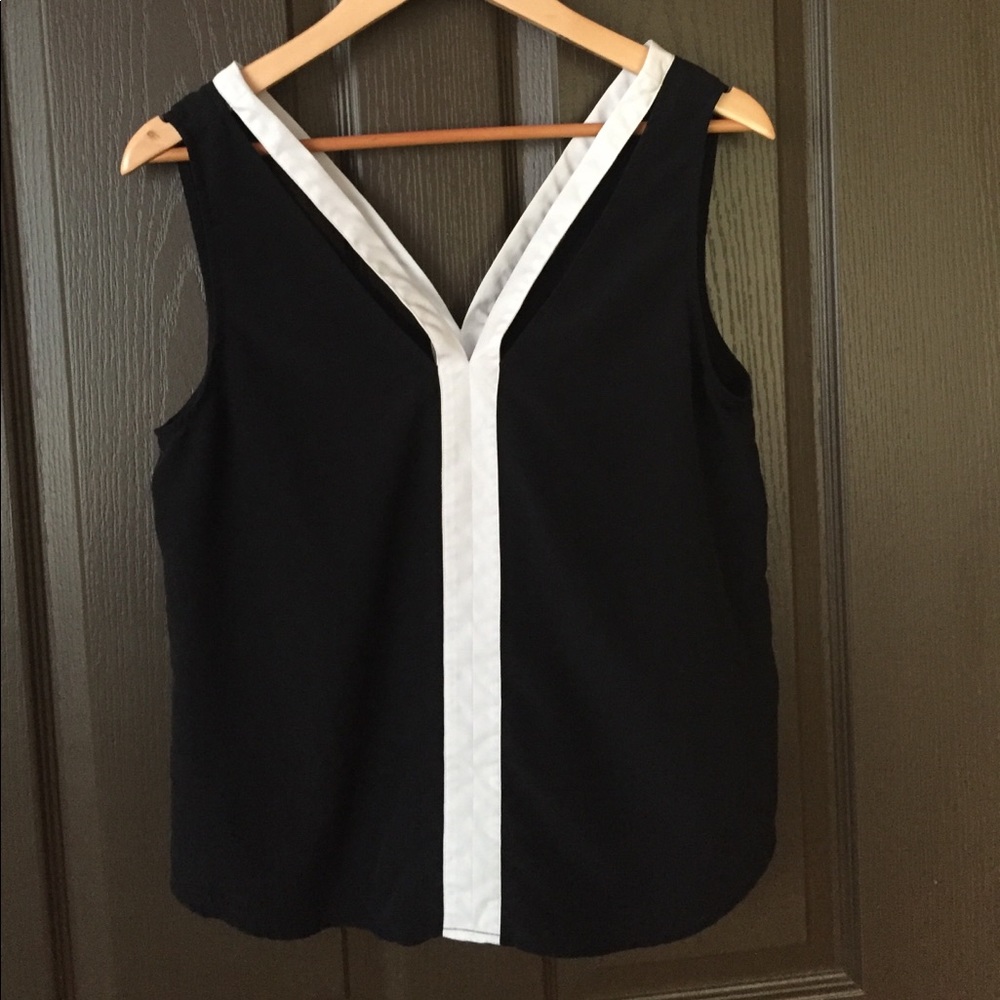 Black and white trouvé tank top
