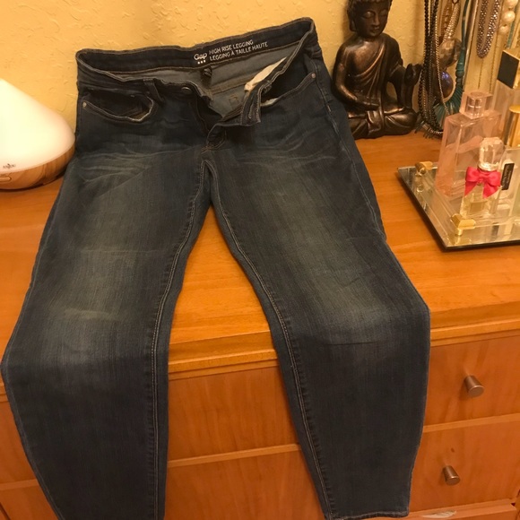 GAP high rise blue  leggings - Picture 2 of 2