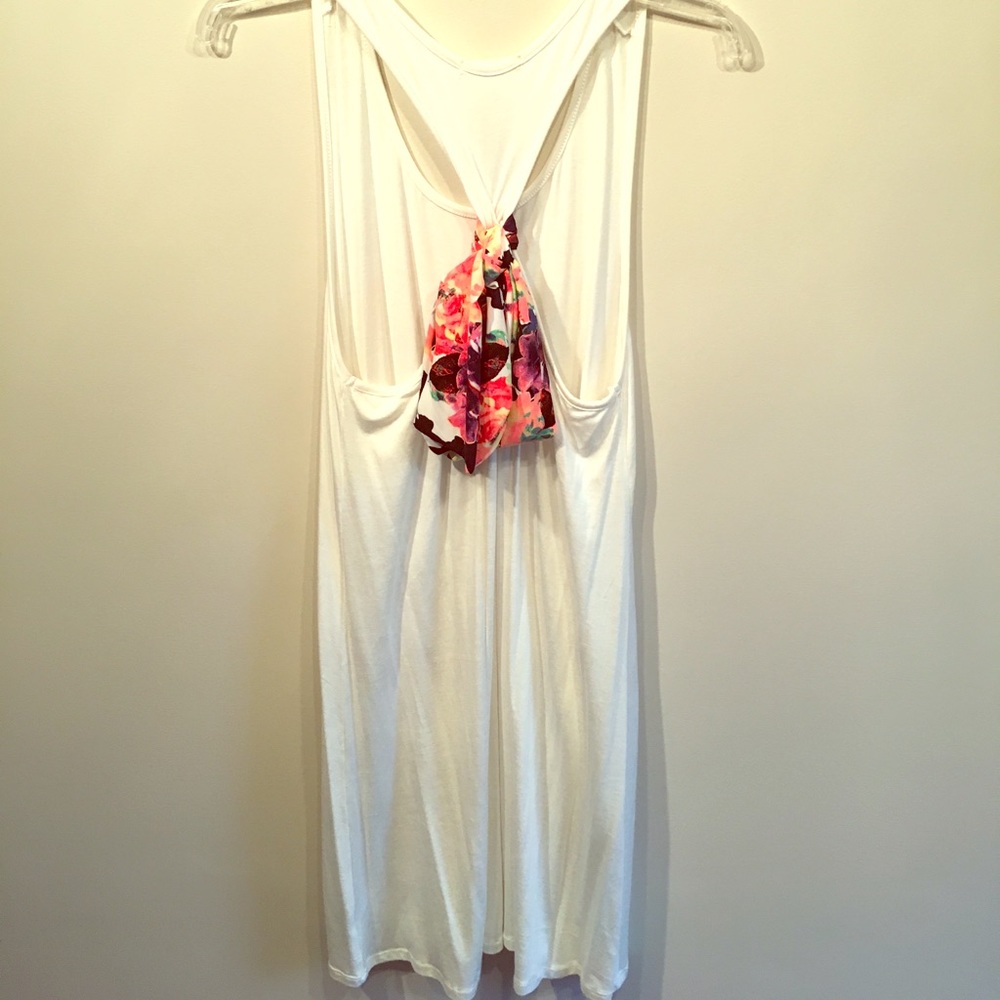 White racer back dress