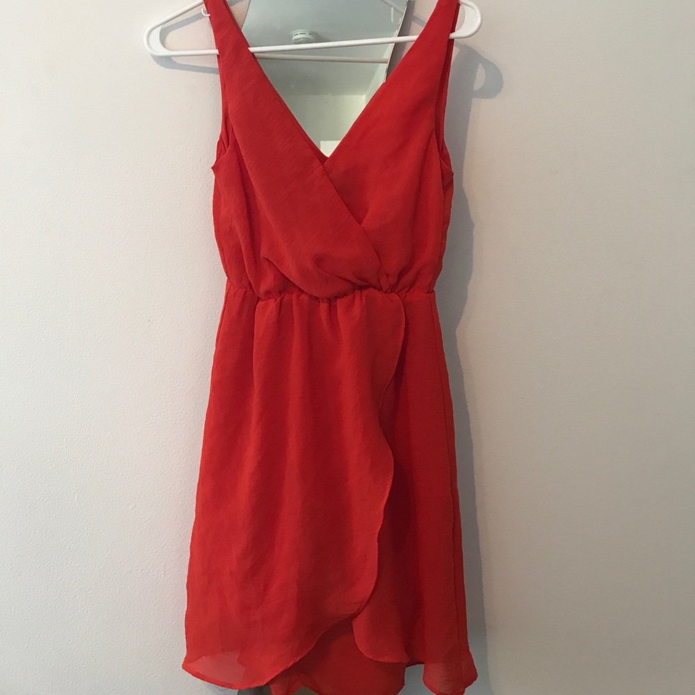 Bright Orange Ruffle Dress