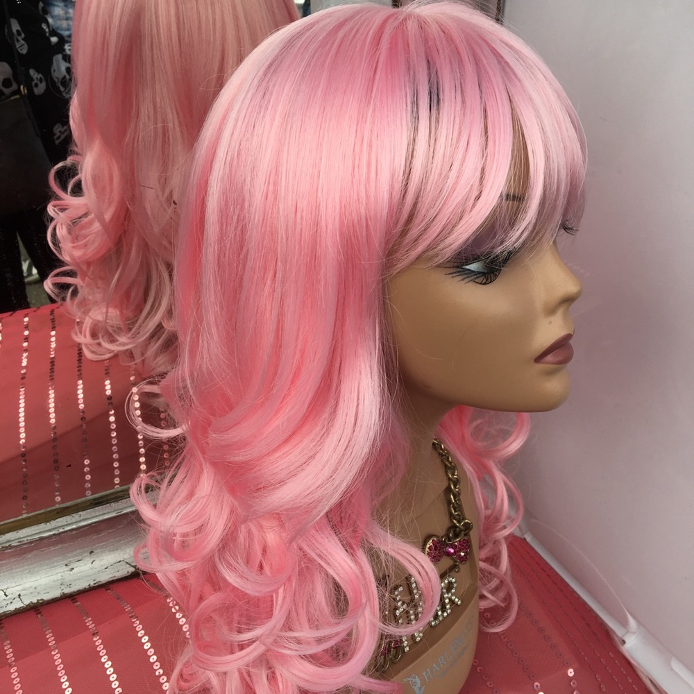 Cotton Candy Pink Halloween Costume Wig