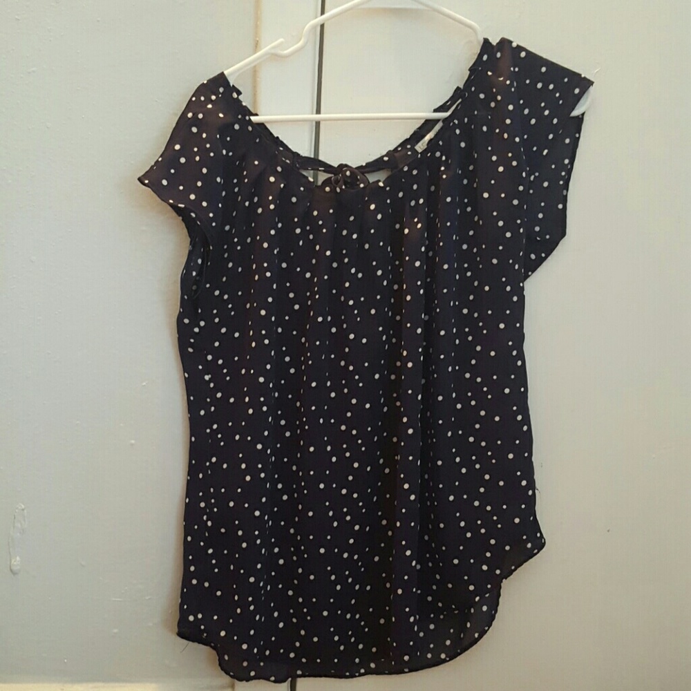 Lauren Conrad polka dot tie back top.