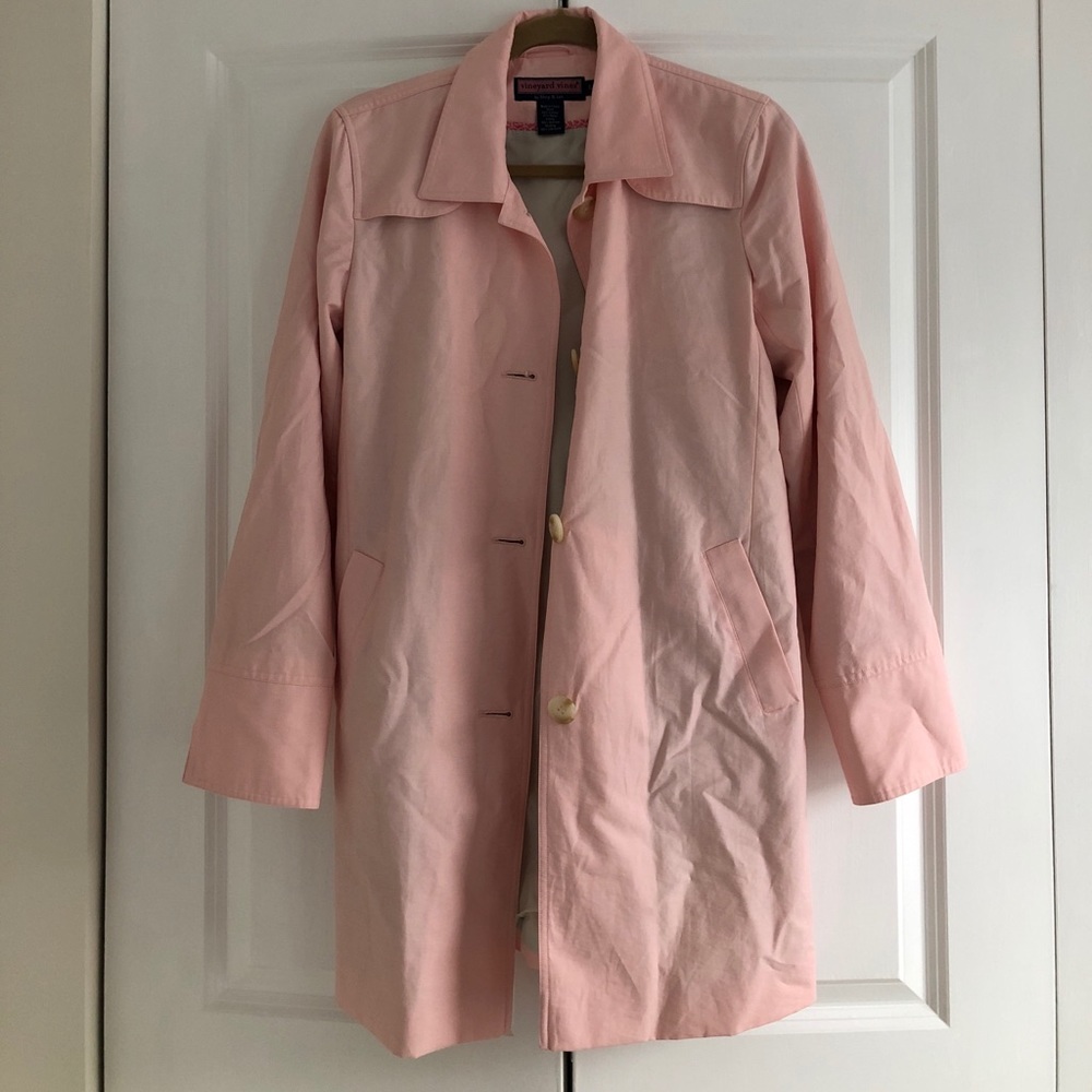 Light pink Vineyard Vines trench coat