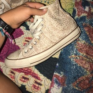 Gold Snowflake hightop Converse