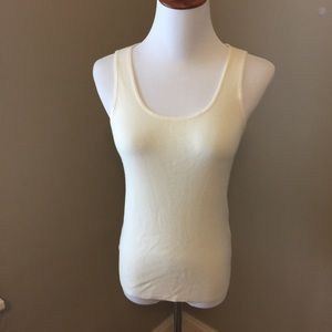 NWT LOFT Sleeveless Knit Tank Cream Off-White sz S