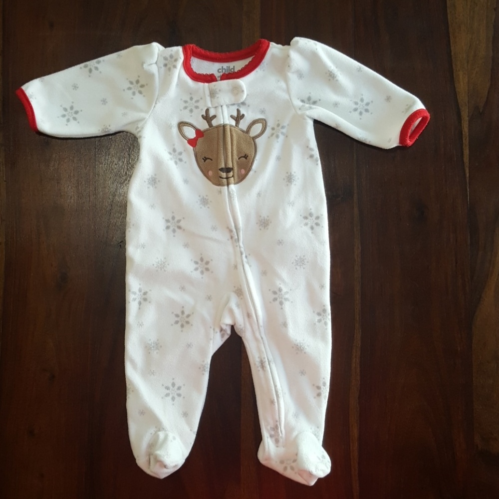 Carter's Fleece Onesie with Reindeer Detail