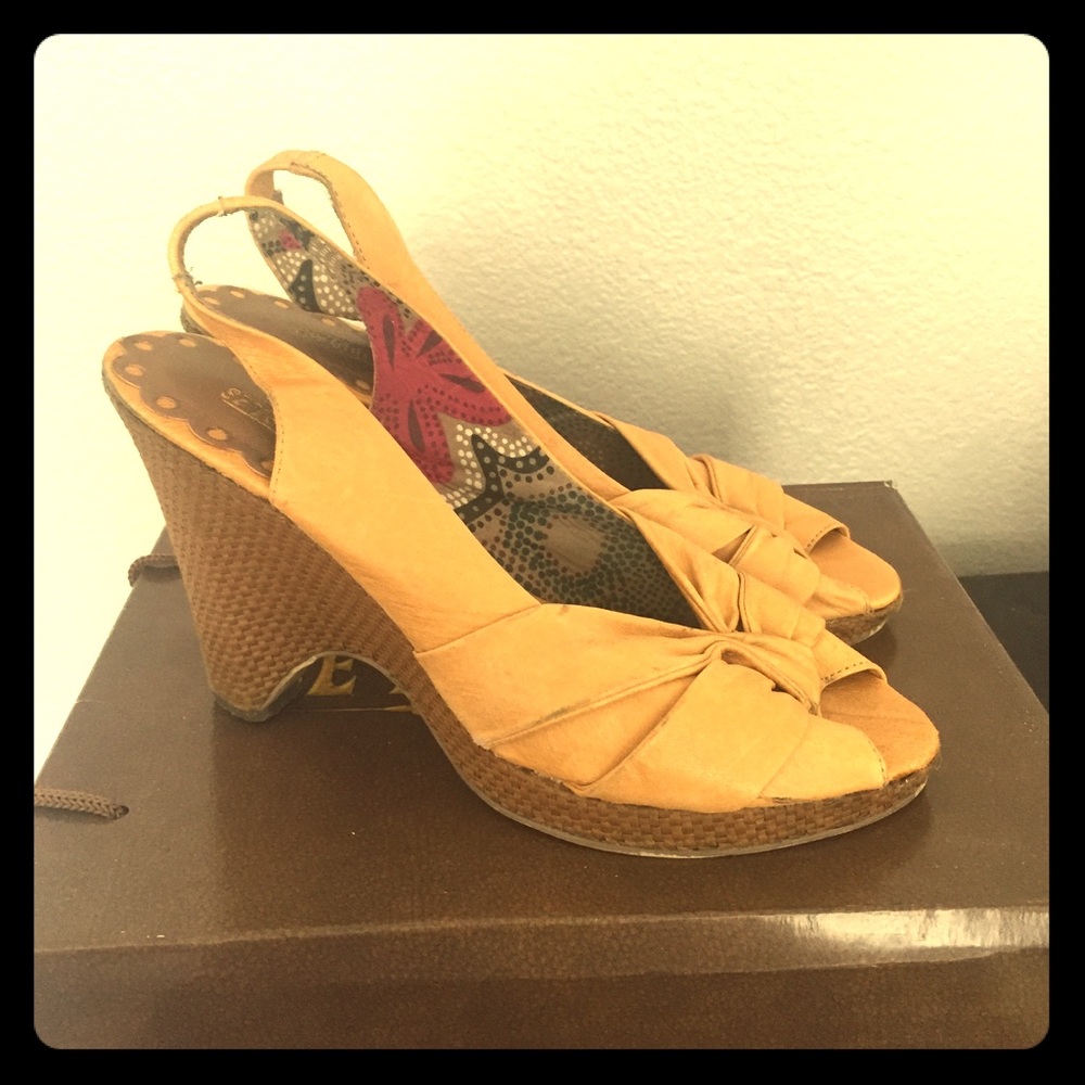 Seychelles Slingback Heels, Yellow