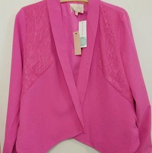 Pink Blazer with lace detail
