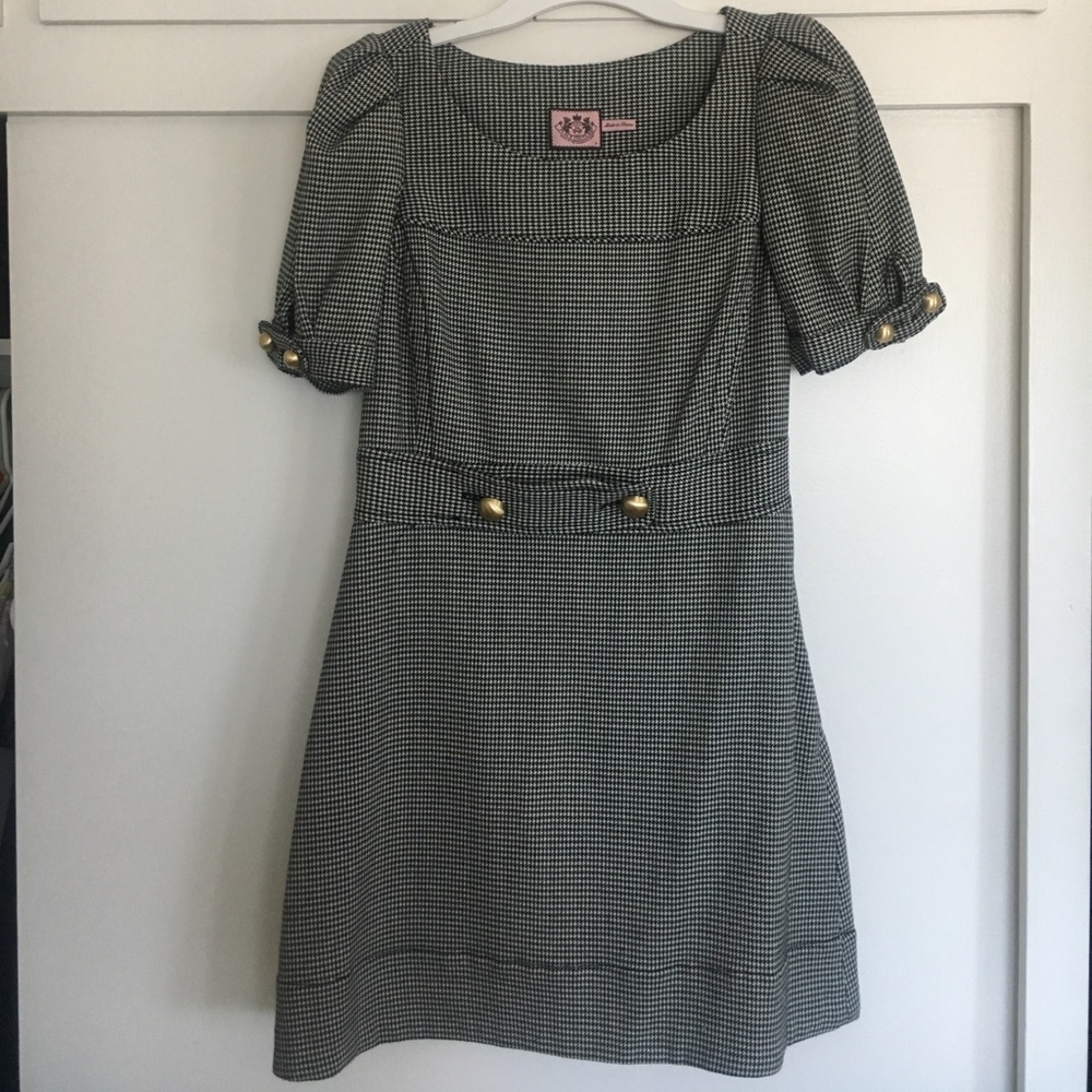 Juicy Couture Black/White Houndstooth dress sz 6