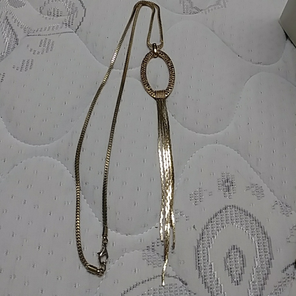 Gold tassel necklace
