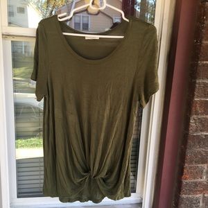 Army green short sleeve top