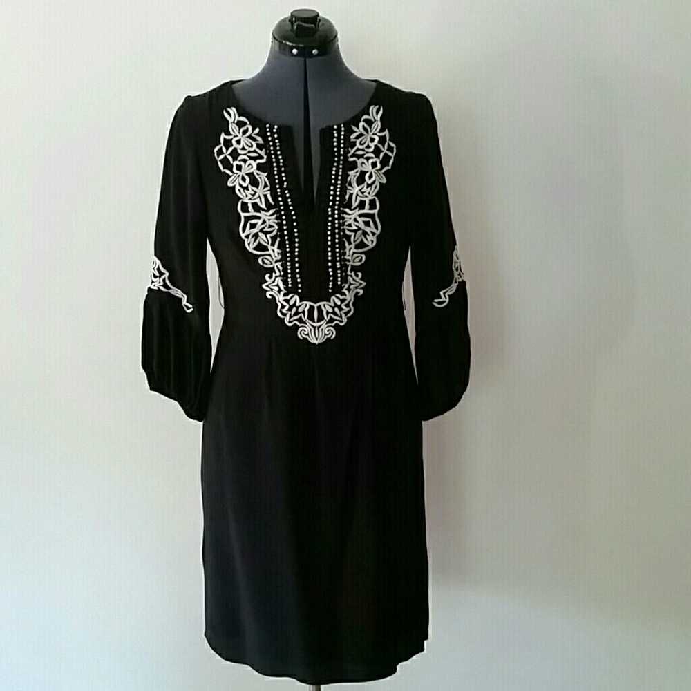 Nanette Lepore black & white embroidered dress