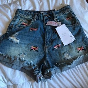 High-waisted shorts