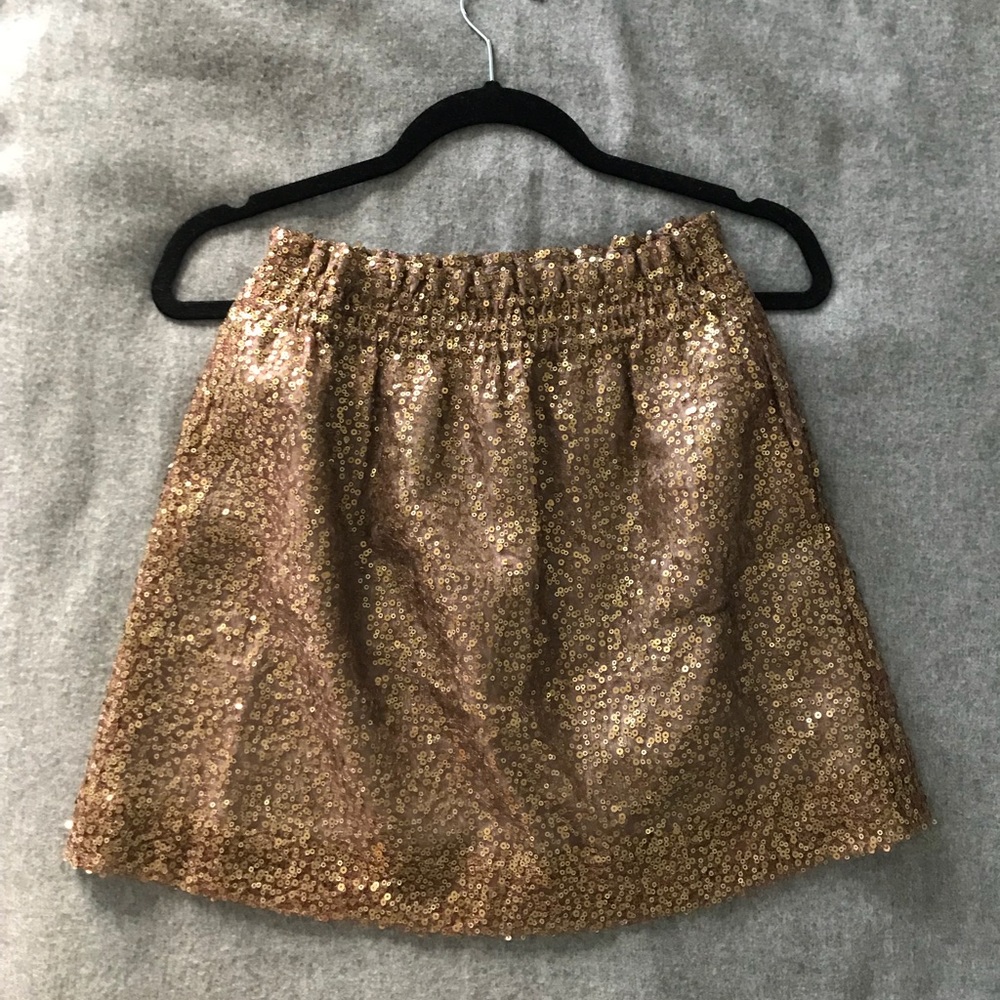 J. Crew Collection Gold Sequin Mini Skirt