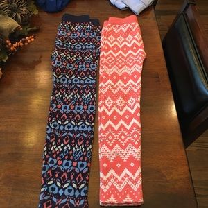 Bundle!!!! Red camel fleece lined leggings