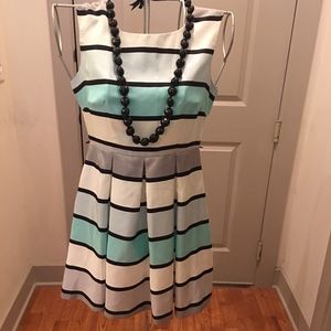 Striped Fit + Flare Dress