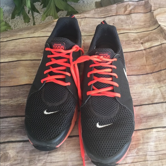 Nike size 10 charcoal gray and orange neon - Picture 2 of 4