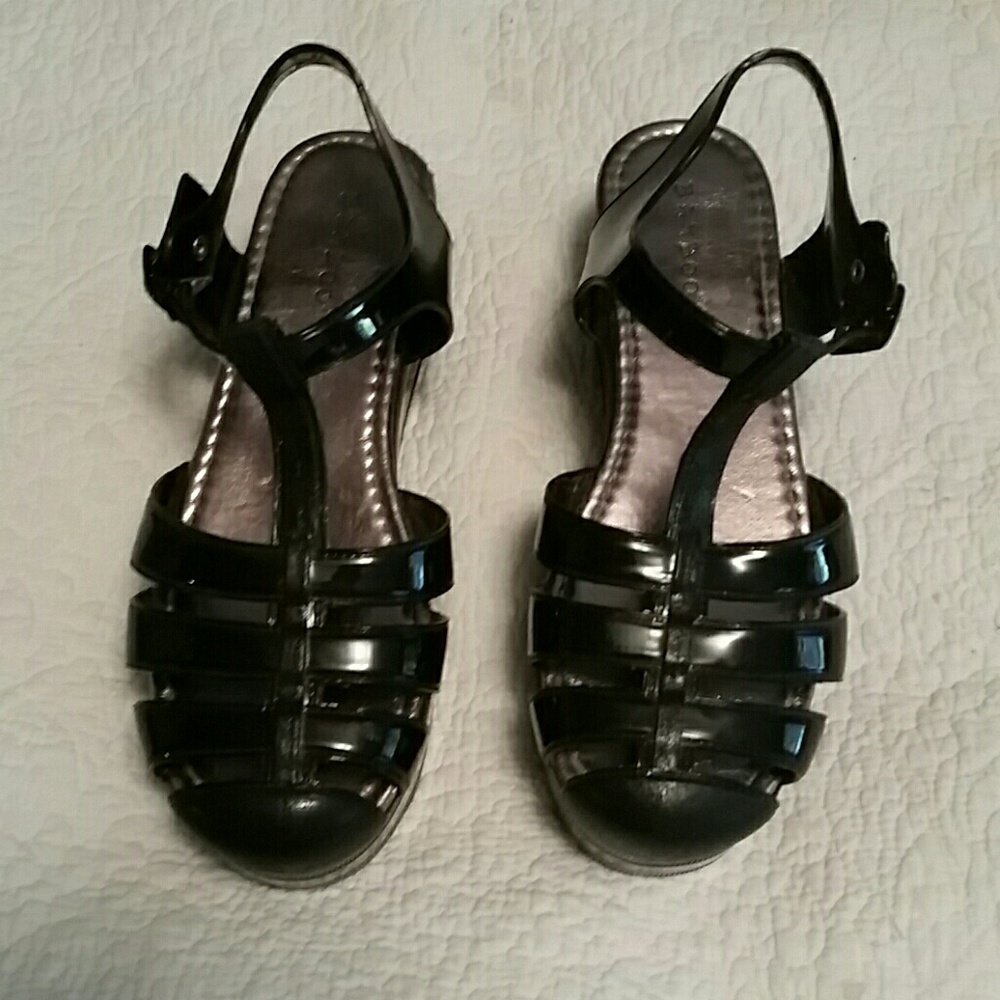 Black plarform sandals. All man made. No box