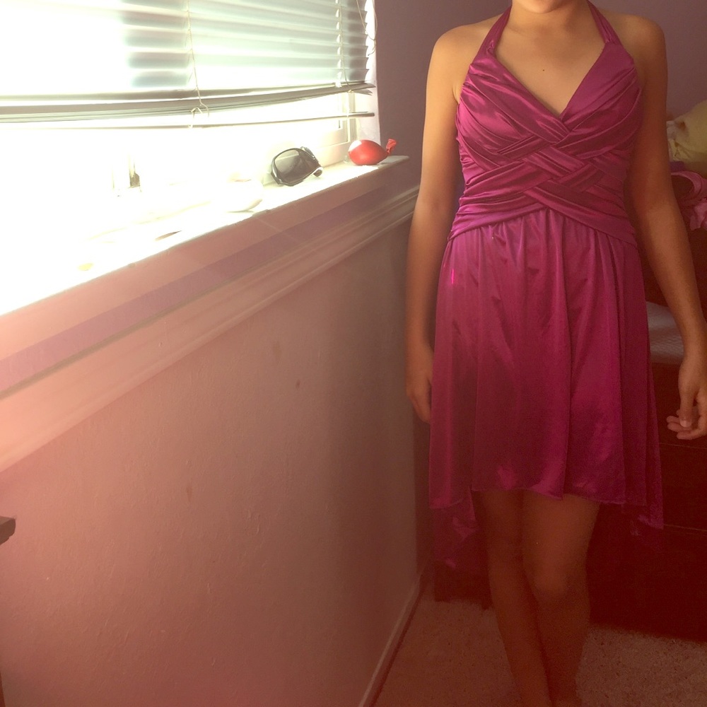 Pink flowy salsa dress