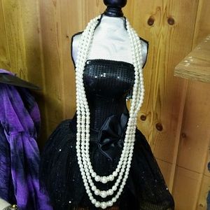 Tri strand pearl necklace