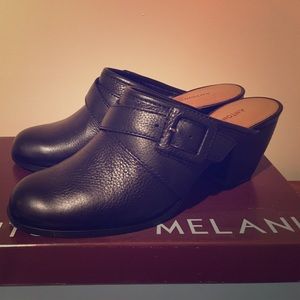 Antonio Melani black mule pumps