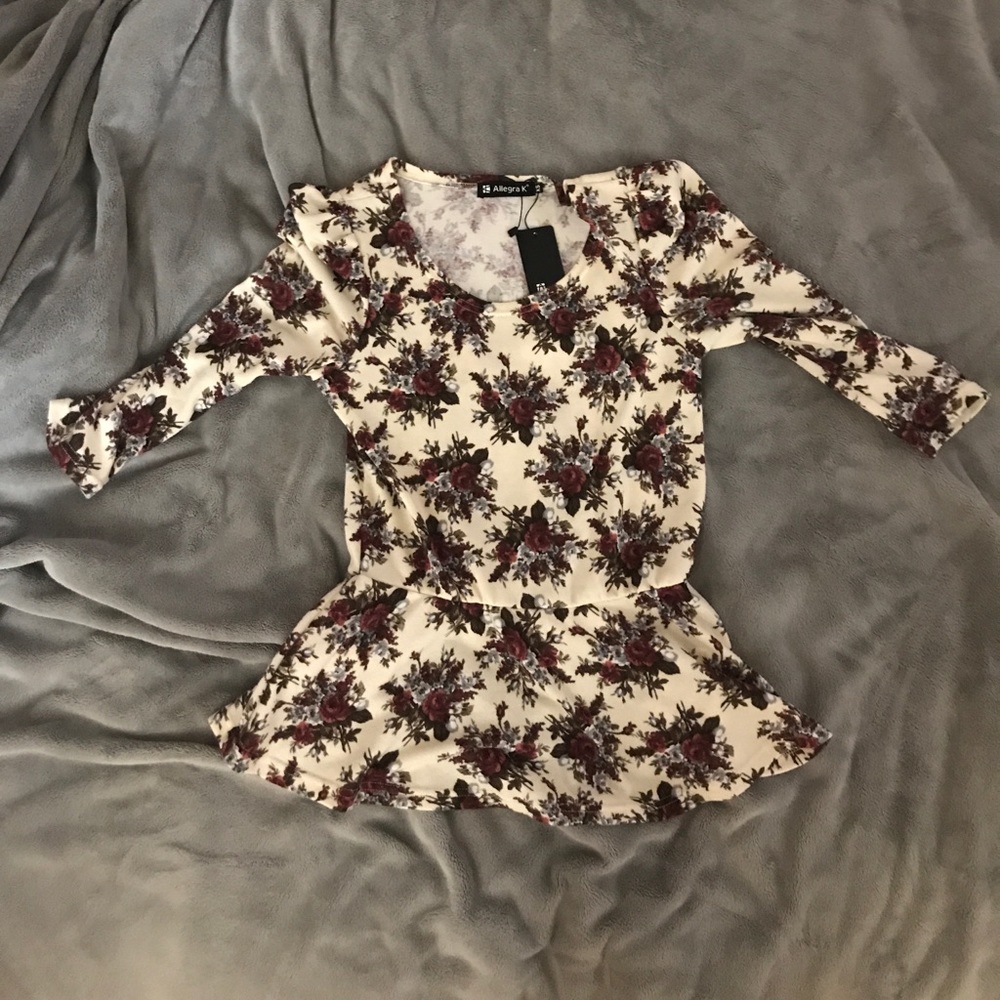 Floral long sleeve Peplum top