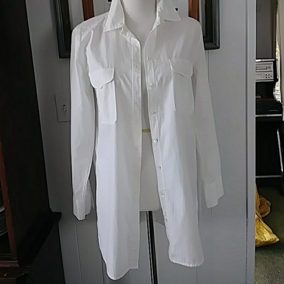 J. Crew Tops - J crew white tunic shirt