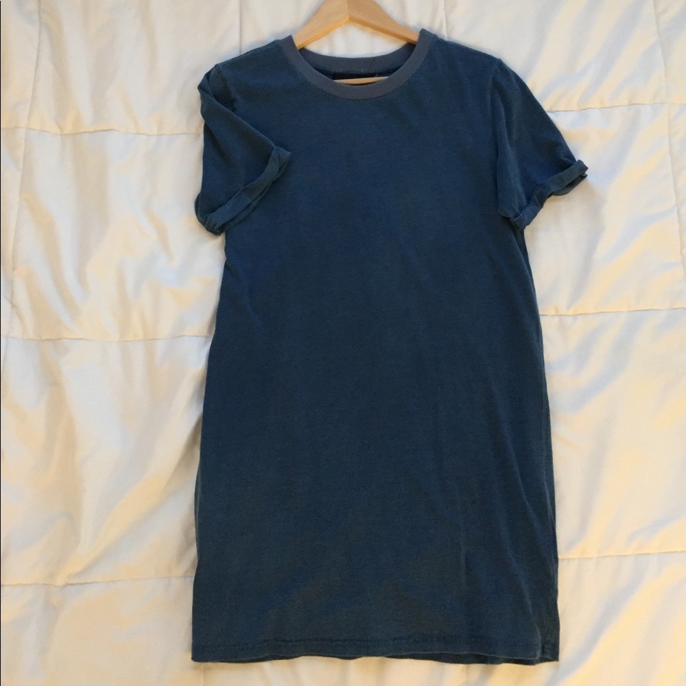 Washed "Denim" tee shirt dress