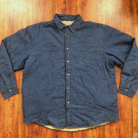 wrangler lined denim shirt