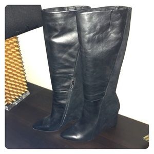 Vince Camuto knee high suede and leather boot