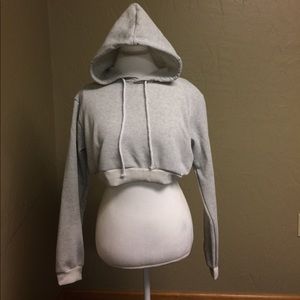 Light grey cropped hoodie