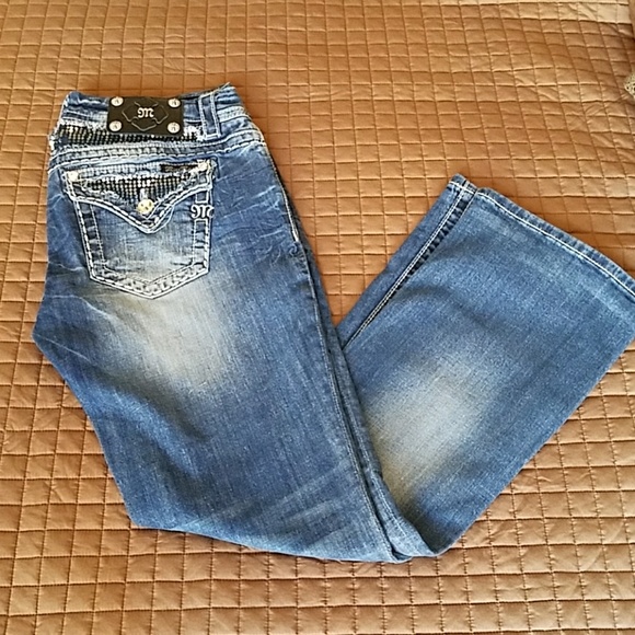 Miss Me Blue & Silver Bling Jeans - Picture 4 of 8