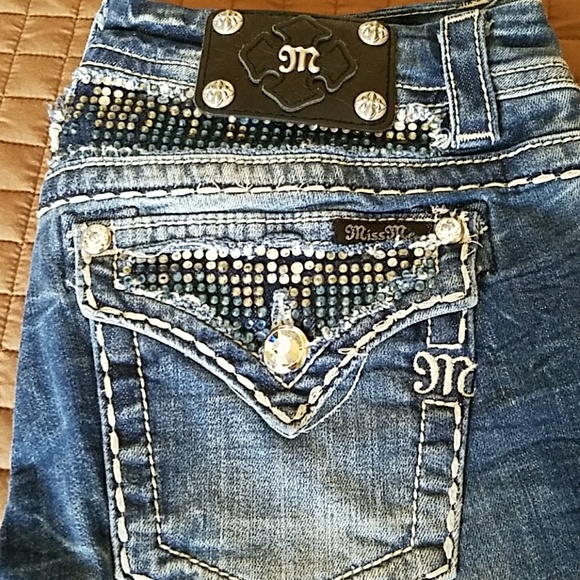 Miss Me Blue & Silver Bling Jeans - Picture 5 of 8