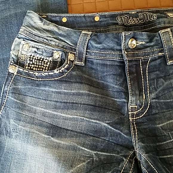 Miss Me Blue & Silver Bling Jeans - Picture 7 of 8