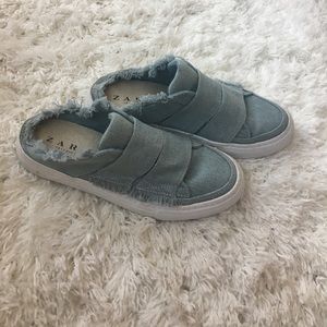 Zara chambray slip on sneakers
