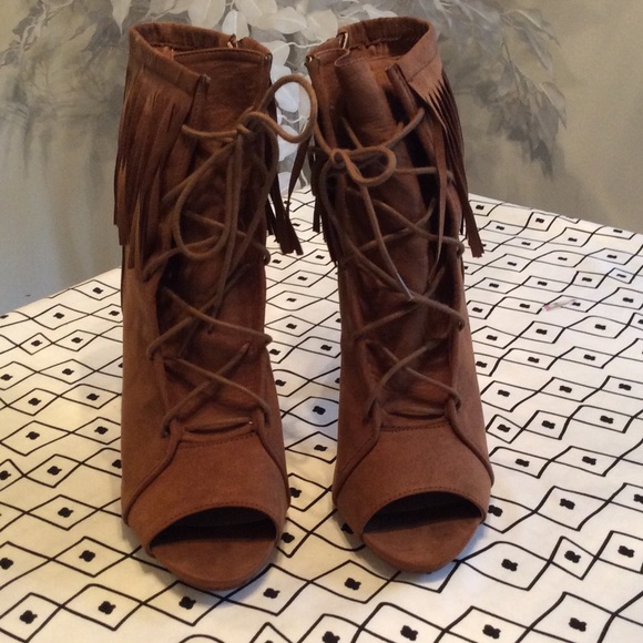 Open Toe Fringe Bootie - Picture 2 of 5