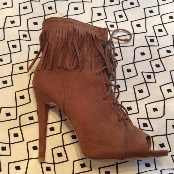 Open Toe Fringe Bootie - Picture 4 of 5