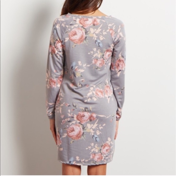 Maternity Sweater Floral Dress - Picture 3 of 3