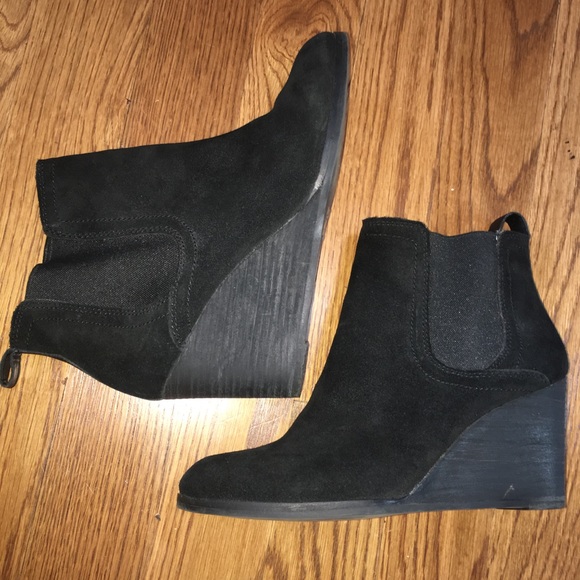 Lucky Brand Shoes - Lucky Brand Black Wedge Booties Size 10