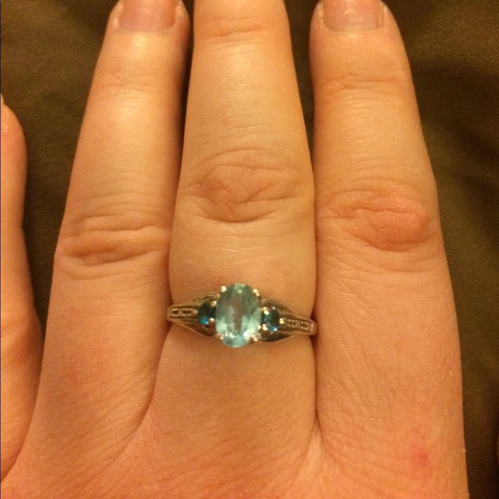 Blue Apatite Sterling Silver 925 Ring