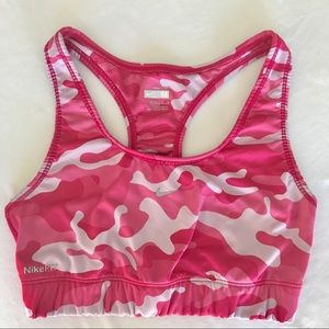 Nike Pink And Black & Nike Camouflage Sports Bra