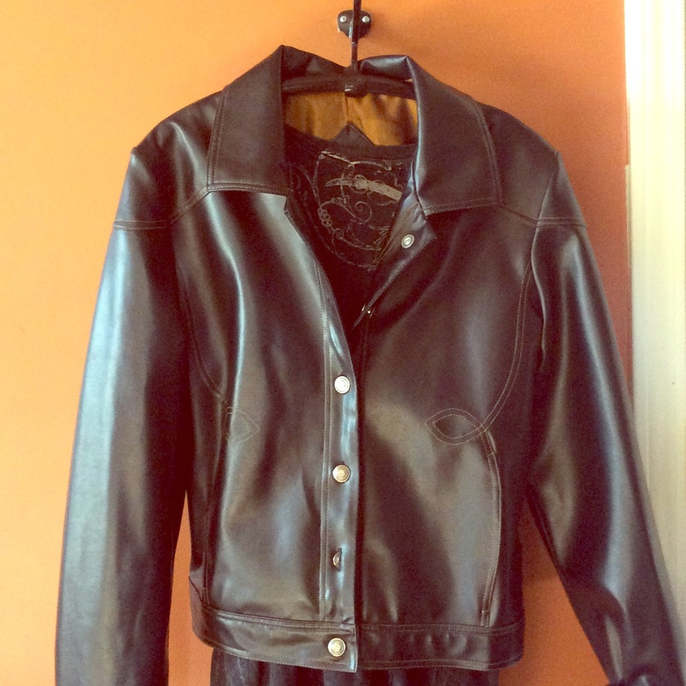 Faux leather jacket!