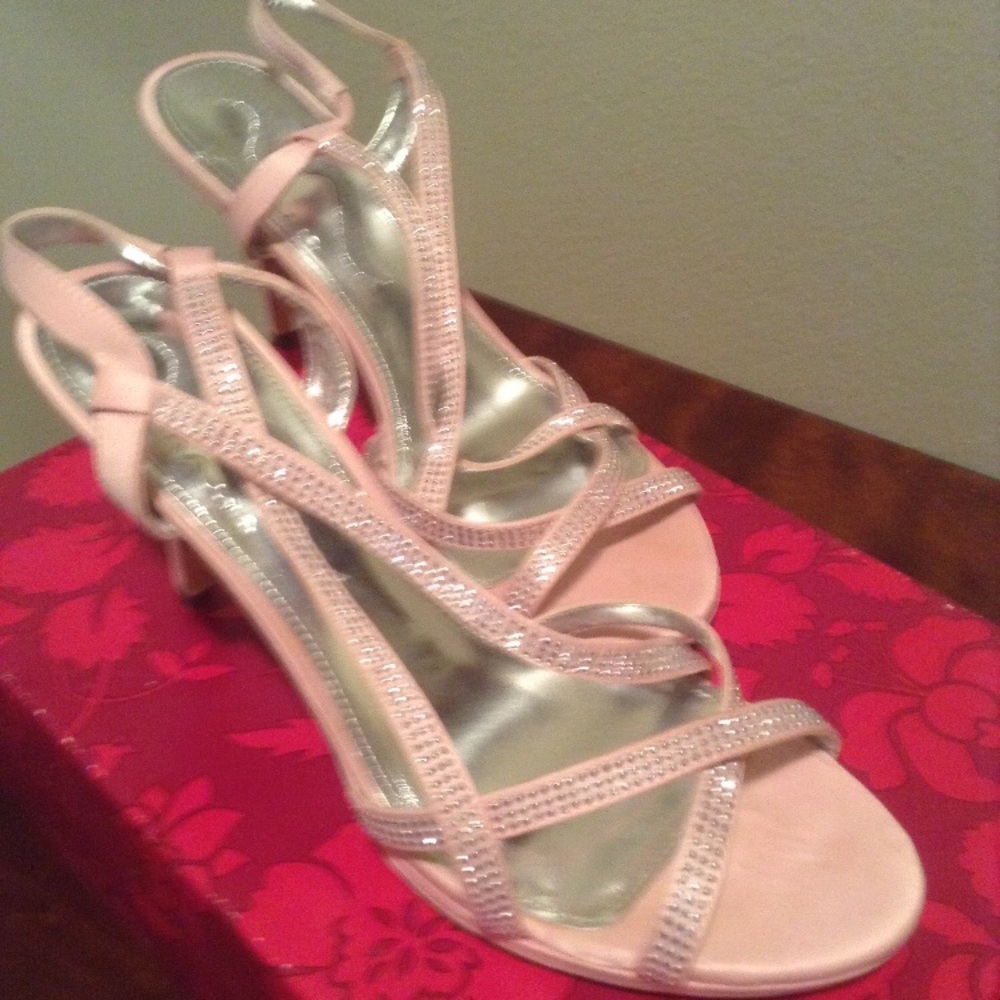 Shoes, open toes, Used, size 9M, rose pink