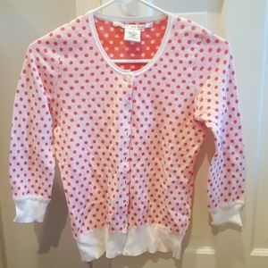 Max Studio Polka Dot 3/4 Sleeve Cardigan
