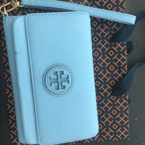 Light Blue Tory Burch Wristlet