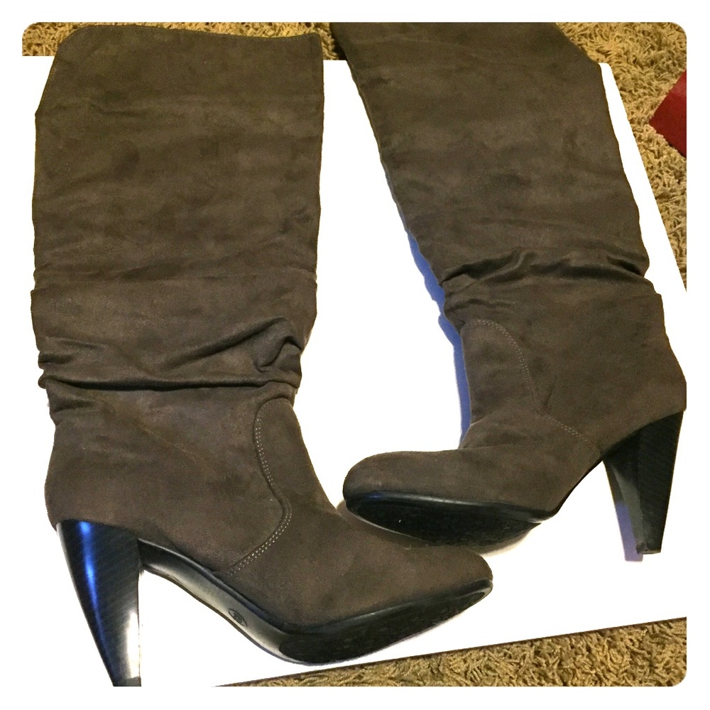 Target brand, cognac heeled boots
