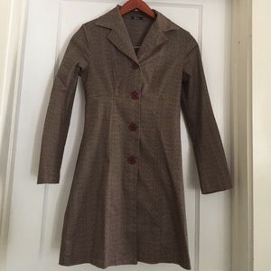 Final price! Houndstooth coat jacket xs brown