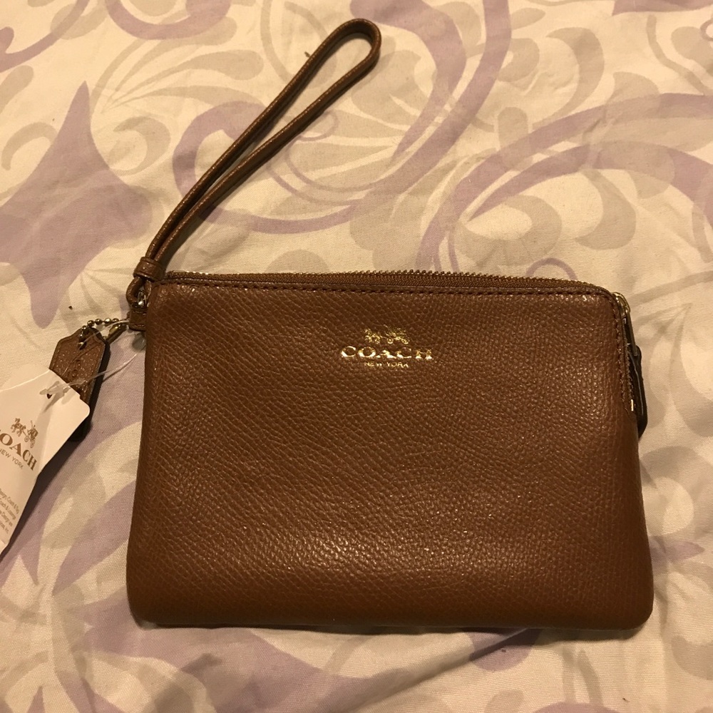 Leather Coach Wristlet