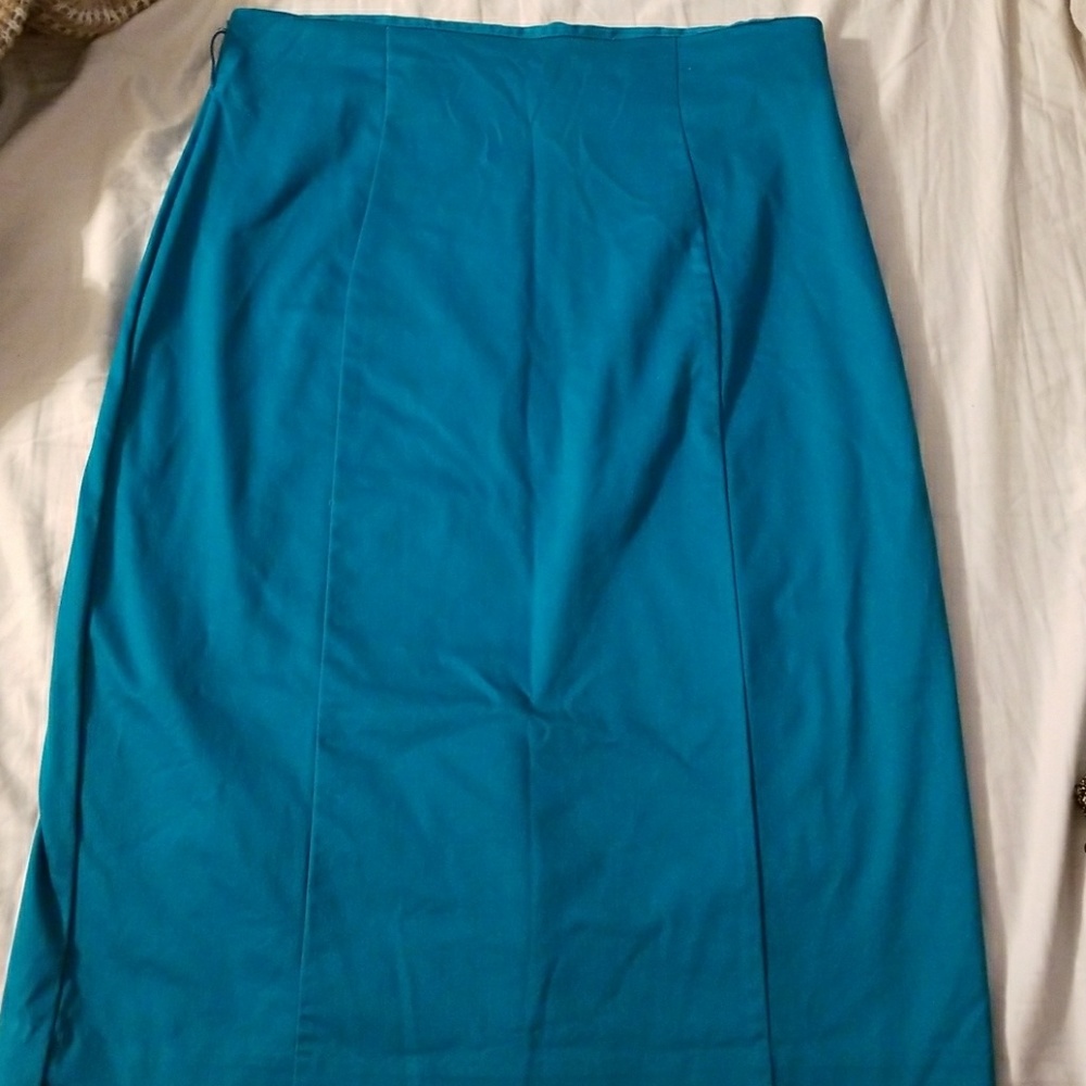 Turquoise pencil skirt